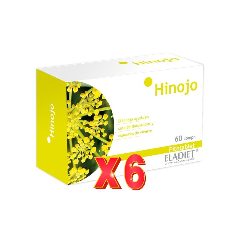Pack de 6 unidades Hinojo 60 Comp 330 Mg. Eladiet