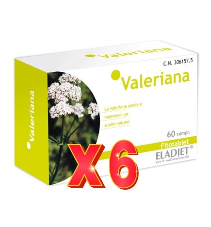 Pack de 6 unidades Valeriana  60 comprimidos De 330 Mg Eladiet