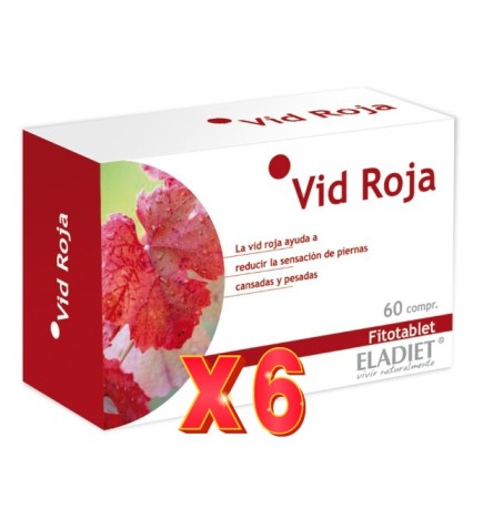 Pack de 6 unidades Vid Roja  60 comprimidos De 330 Mg Eladiet