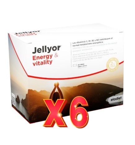 Pack de 6 unidades Jellyor Jalea Energy & Vitality 20 Sticks Eladiet