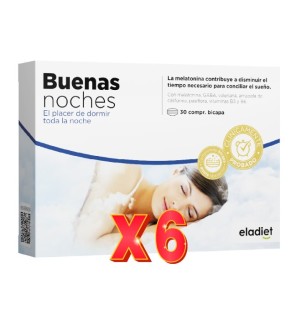 Pack de 6 unidades Buenas Noches 30 Comp 1,85 Mg Melatonina Eladiet