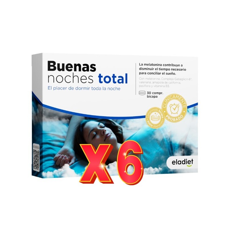 Pack de 6 unidades Buenas Noches Total 1,85 Mg 30 Comp Eladiet Pack de 6 unidades Buenas Noches Total 1,85 Mg 30 Comp Eladiet