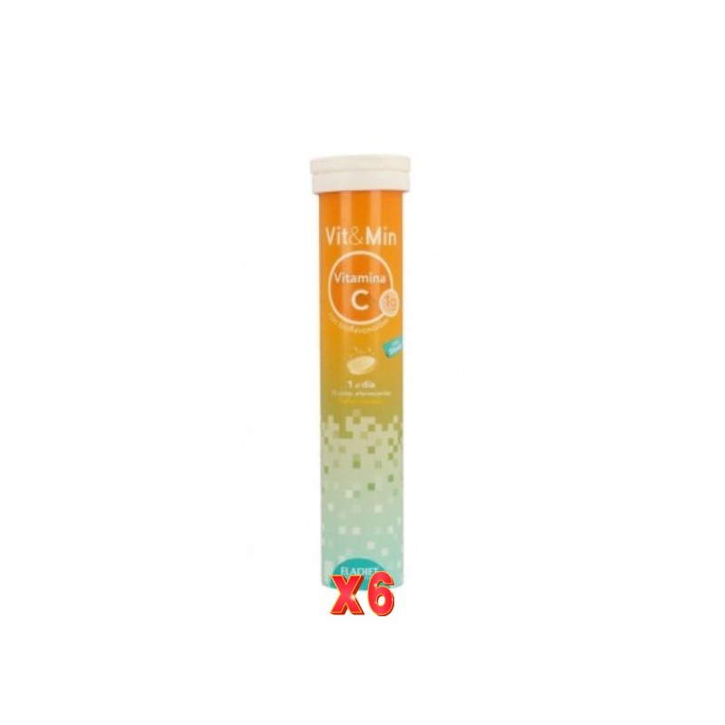 Pack de 6 unidades Vit&Min Vitamina C 15 comprimidos efervescentes Eladiet Pack de 6 unidades Vit&Min Vitamina C 15 comprimidos efervescentes Eladiet