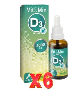 Pack de 6 unidades Vitamina D3 30 ml Eladiet