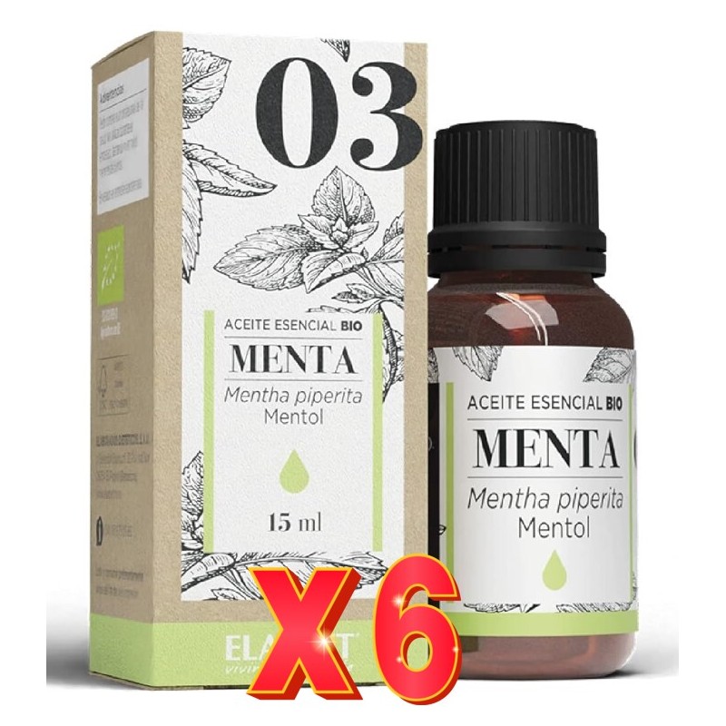 Pack de 6 unidades Esencia Menta Piperita Bio 15 Ml. Eladiet Pack de 6 unidades Esencia Menta Piperita Bio 15 Ml. Eladiet