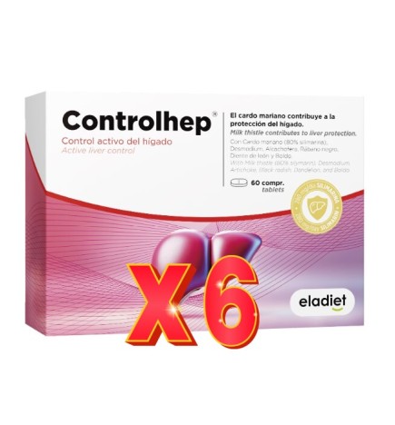 Pack de 6 unidades Controlhep  60 Comprimidos Eladiet
