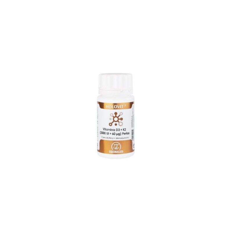 Holovit Vitamina D3 2.000 Ui + K2 60 µg (Colecalciferol + Menaquinona (Mk-7)) 50 Perlas EQUISALUD Holovit Vitamina D3 2.000 Ui + K2 60 µg (Colecalciferol + Menaquinona (Mk-7)) 50 Perlas EQUISALUD