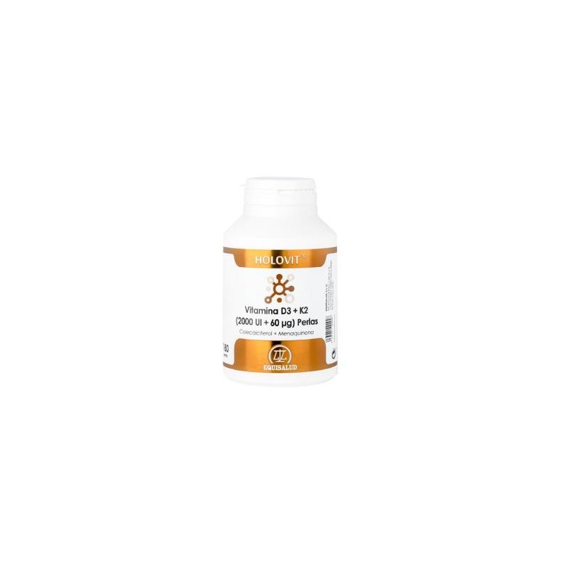 Holovit Vitamina D3 2.000 Ui + K2 60 µg (Colecalciferol + Menaquinona (Mk-7)) 180 Perlas EQUISALUD Holovit Vitamina D3 2.000 Ui + K2 60 µg (Colecalciferol + Menaquinona (Mk-7)) 180 Perlas EQUISALUD