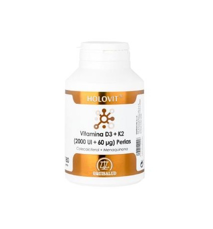 Holovit Vitamina D3 2.000 Ui + K2 60 µg (Colecalciferol + Menaquinona (Mk-7)) 180 Perlas EQUISALUD