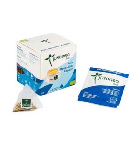 Anis-Manzanilla-Regaliz Bio 10 Pir. Ensobr. Caja 10 Pirámides Ensobradas JOSENEA