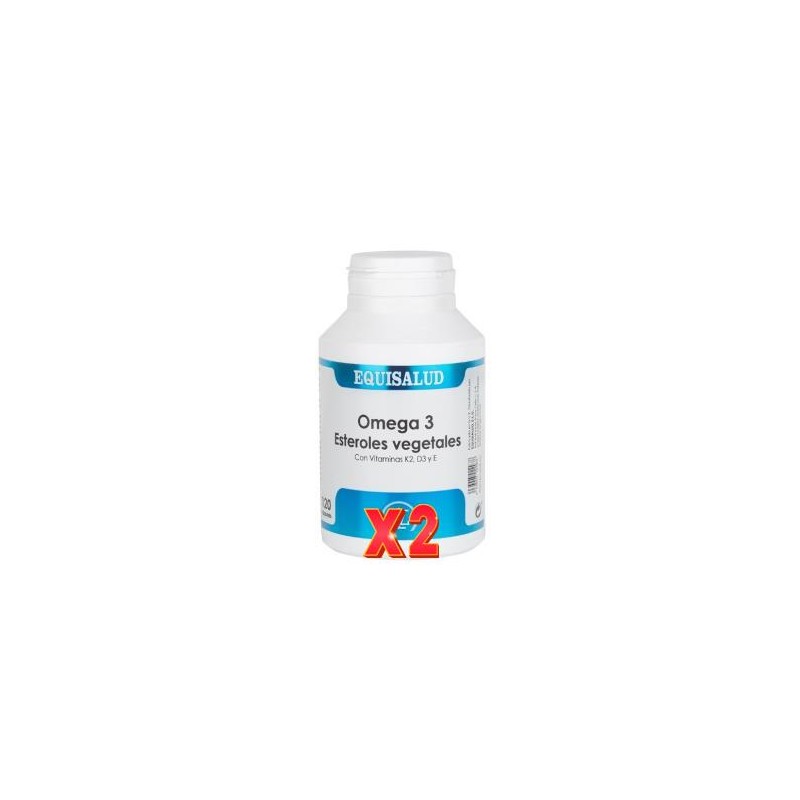 Pack de 2 unidades Omega 3 Esteroles Vegetales Con Vitaminas K2, D3, E 120 Perlas EQUISALUD Pack de 2 unidades Omega 3 Esteroles Vegetales Con Vitaminas K2, D3, E 120 Perlas EQUISALUD