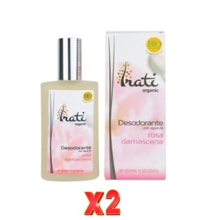 Pack de 2 unidades Desodorante Rosa Damascena 100 Ml. IRATI ORGANIC