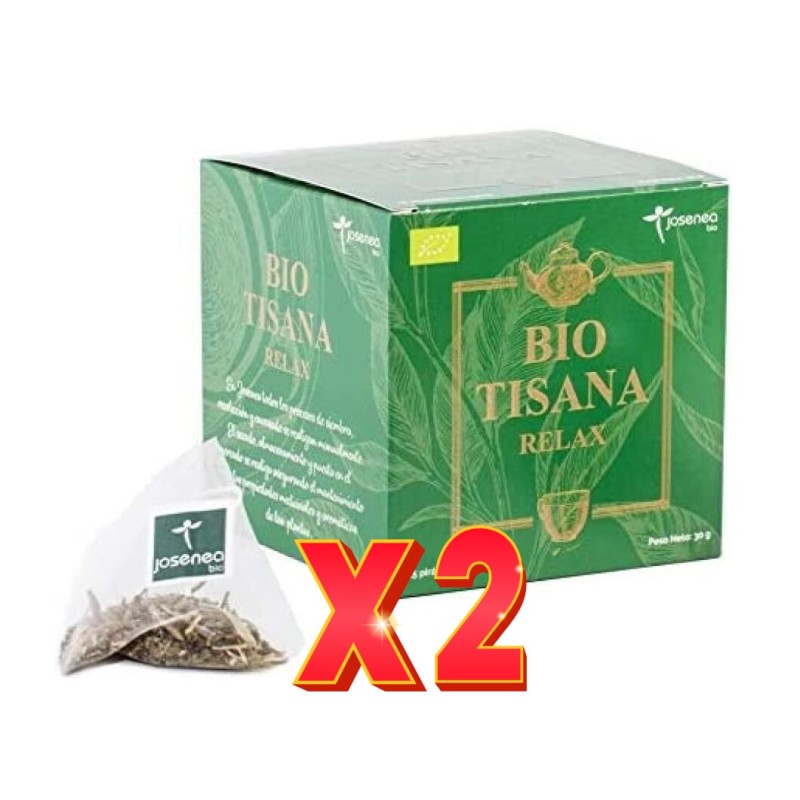 Pack de 2 unidades Biotisana Relax 15 Pir. Ensobr. Caja 15 Pirámides Ensobradas JOSENEA
