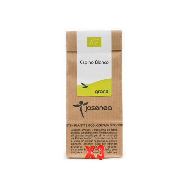 Pack de 3 unidades Espino Blanco Bio 25 Gr. Bolsa Kraft Granel 25 Gr. JOSENEA