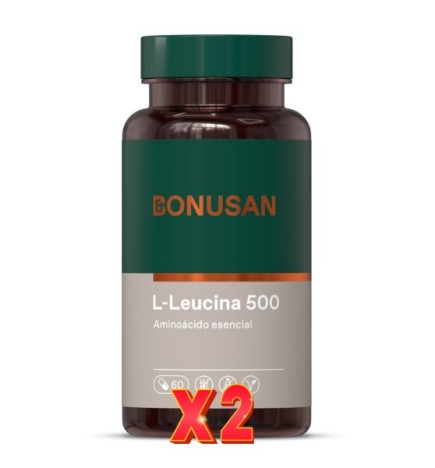 Pack de 2 unidades L-Leucina 500 60 Cápsulas Bonusan