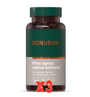 Pack de 3 unidades Vitex Agnus Castus Extracto 90 Cápsulas Bonusan