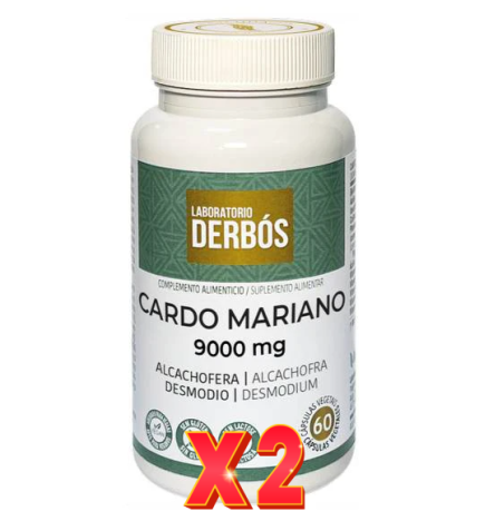 Pack de 2 unidades Cardo Mariano 9000 Mg  60 Capsulas Derbos