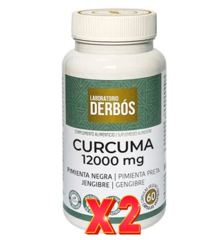 Pack de 2 unidades Curcuma 12000 Mg 60 Capsulas Derbos