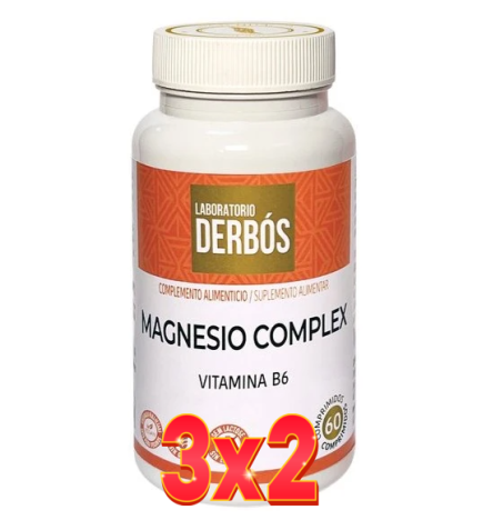 Pack de 3x2 unidades Magnesio Complex 60 Comprimidos Derbos