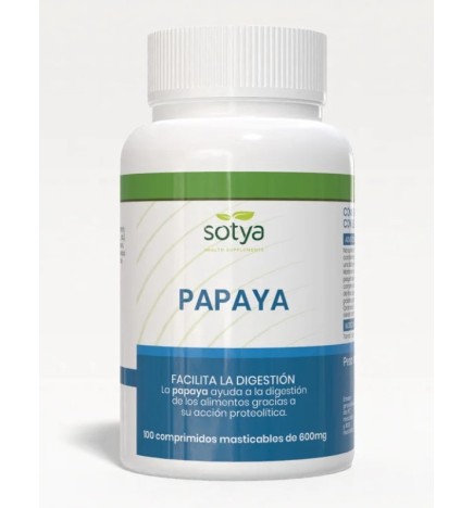 Papaya 600Mg 100 Comprimidos Sotya