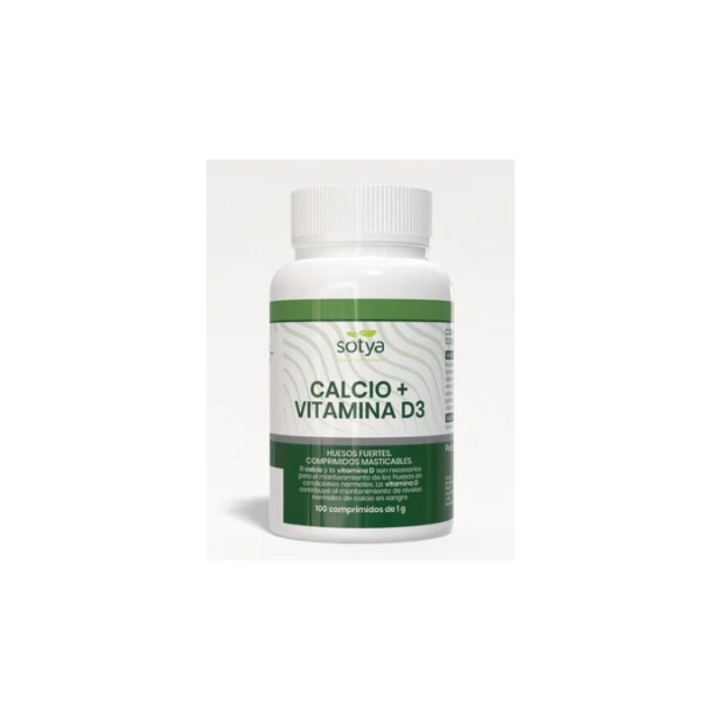 Calcio+Vitamina D3 Masticable 1G 100 Comprimidos Sotya Calcio+Vitamina D3 Masticable 1G 100 Comprimidos Sotya