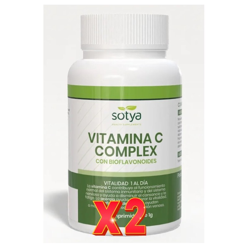 Pack de 2 unidades Vitamina C Natural Complex 1G 90 Comprimidos Sotya Pack de 2 unidades Vitamina C Natural Complex 1G 90 Comprimidos Sotya