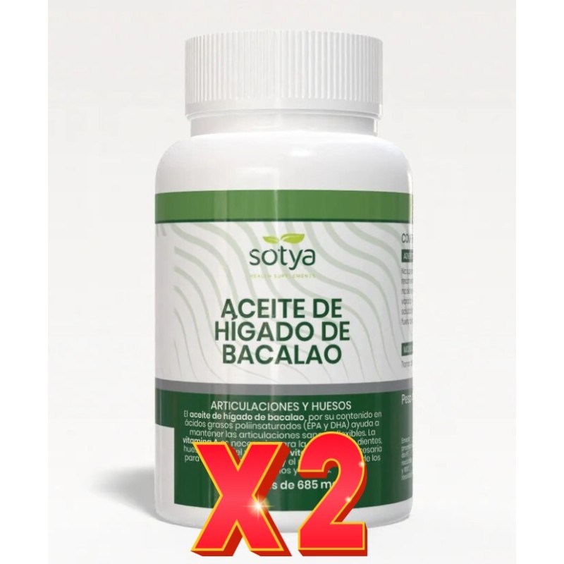 Pack de 2 unidades Aceite De Higado De Bacalao 685Mg 110 Perlas Sotya Pack de 2 unidades Aceite De Higado De Bacalao 685Mg 110 Perlas Sotya
