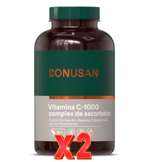 Pack de 2 unidades Vitamina C-1000 Complex De Ascorbatos 180 Comprimidos Bonusan