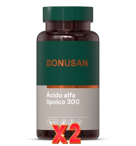 Pack de 2 unidades Ácido Alfa Lipoico 300 60 Cápsulas Bonusan
