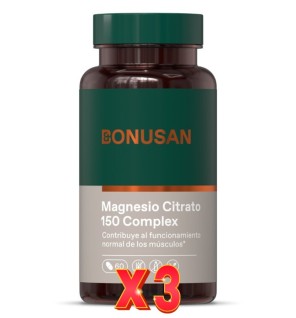 Pack de 3 unidades Magnesio Citrato 150 Complex 60 Comprimidos Bonusan