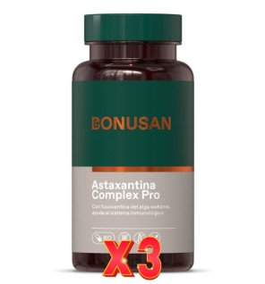 Pack de 3 unidades Astaxantina Complex Pro 60 Cápsulas Bonusan