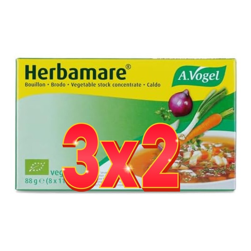 Pack de 3x2 unidades Herbamare Caldo Vegetal Cubitos Vogel