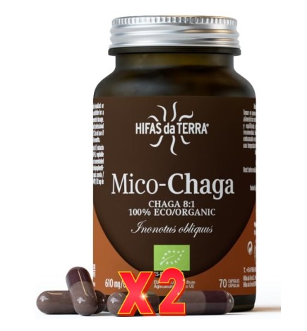 Pack de 2 unidades Mico-Chaga+Vit C Eco  70 Capsulas Hifas da Terra