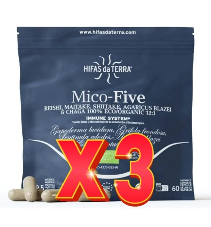 Pack de 3 unidades Mico-Five+Vit C Eco  Doypack 60 Capsulas Hifas da Terra