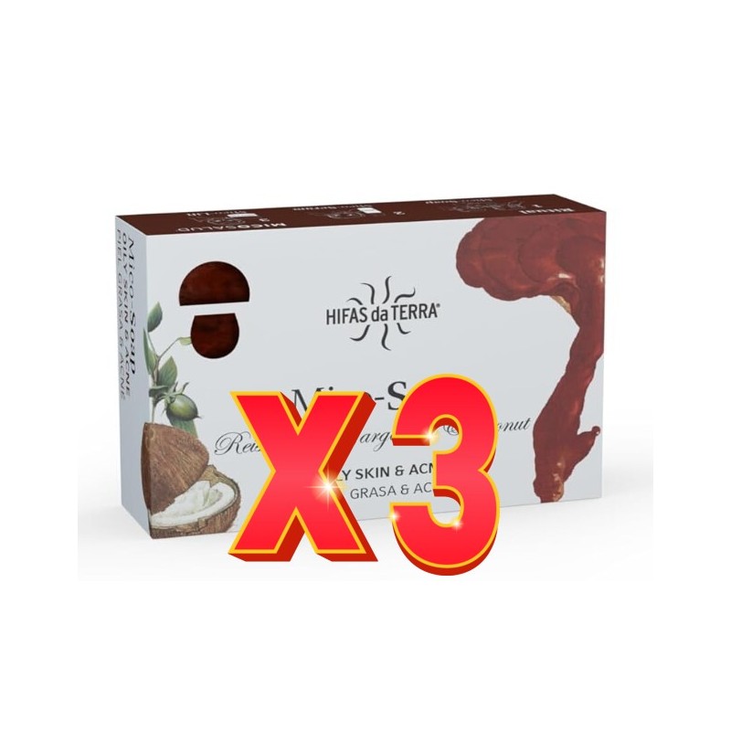 Pack de 3 unidades Mico Soap Reishi Red Clay-Argán Oil 150 Gramos Hifas da Terra Pack de 3 unidades Mico Soap Reishi Red Clay-Argán Oil 150 Gramos Hifas da Terra