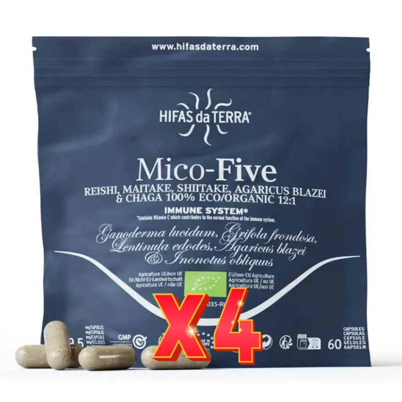 Pack de 4 unidades Mico-Five+Vit C Eco Doypack 60 Capsulas Hifas da Terra Pack de 4 unidades Mico-Five+Vit C Eco Doypack 60 Capsulas Hifas da Terra
