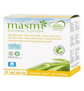 Compresas Dia Con Alas Algodon Bio 10Ud Masmi