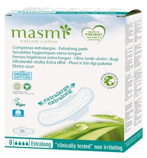 Compresa Extralarga Con Alas Algodon Bio 8Ud Masmi