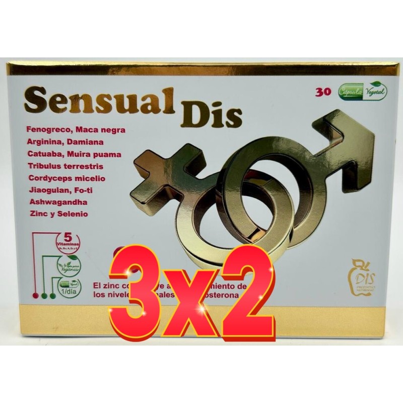 Pack de 3x2 unidades Sensualdís 30 cápsulas Dis