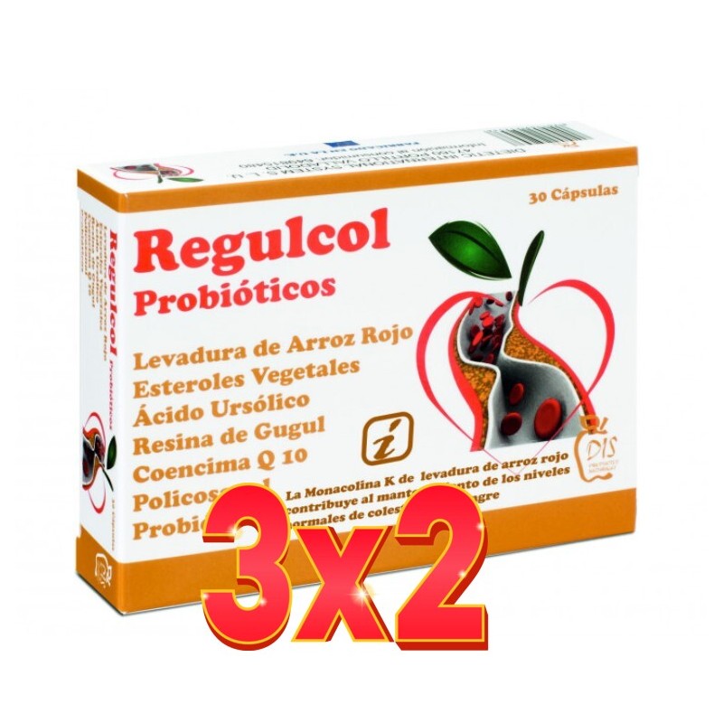 Pack de 3x2 unidades Regulcol 30 cápsulas Dis