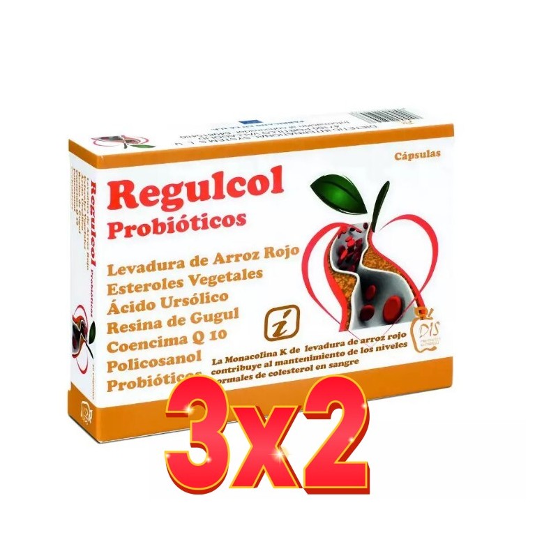 Pack de 3x2 unidades Regulcol 60 cápsulas Dis
