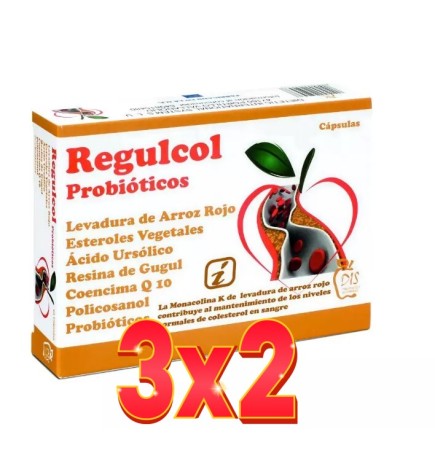 Pack de 3x2 unidades Regulcol 60 cápsulas Dis