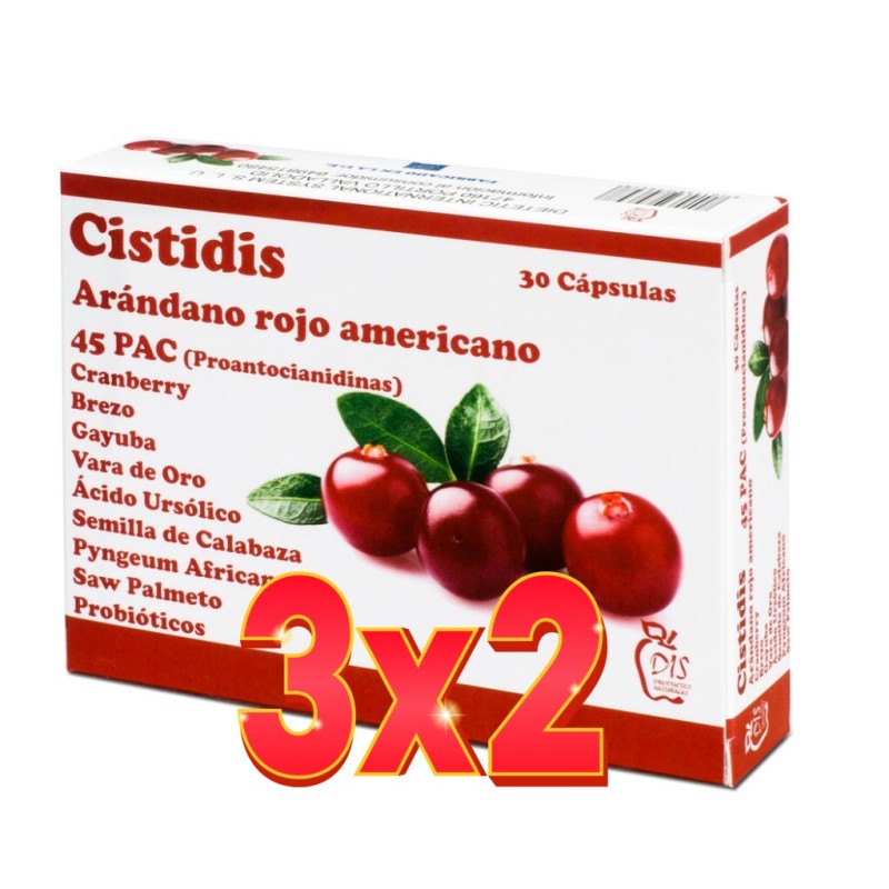 Pack de 3x2 unidades Cistidís 30 cápsulas Dis