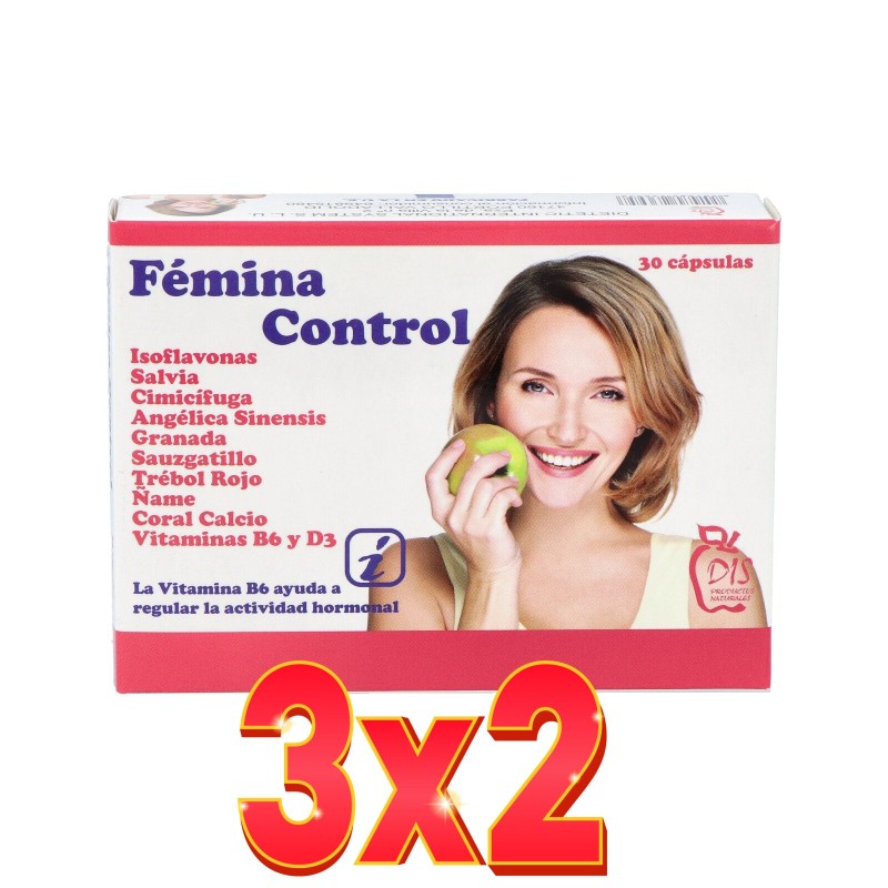 Pack de 3x2 unidades Fémina Control 30 cápsulas Dis Pack de 3x2 unidades Fémina Control 30 cápsulas Dis