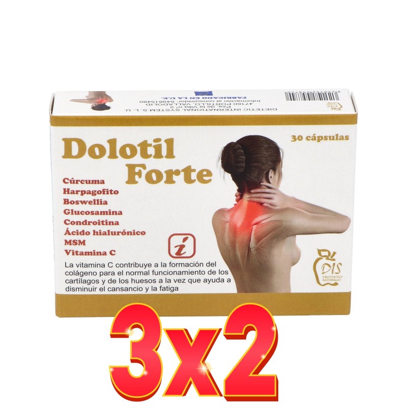 Pack de 3x2 unidades Dolotil Forte 30 cápsulas Dis