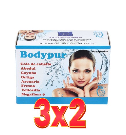 Pack de 3x2 unidades Bodypur: Drena Probiótico 60 cápsulas Dis