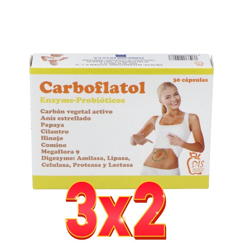 Pack de 3x2 unidades Carboflatol 30 capsulas Dis