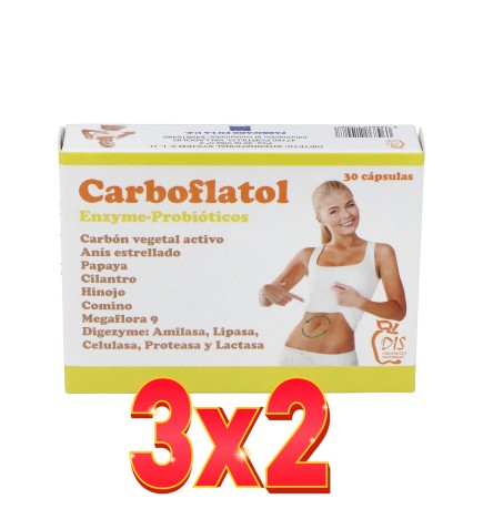 Pack de 3x2 unidades Carboflatol 30 capsulas Dis