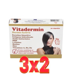 Pack de 3x2 unidades Vitadermín (30 cápsulas de 500 mg) Dis