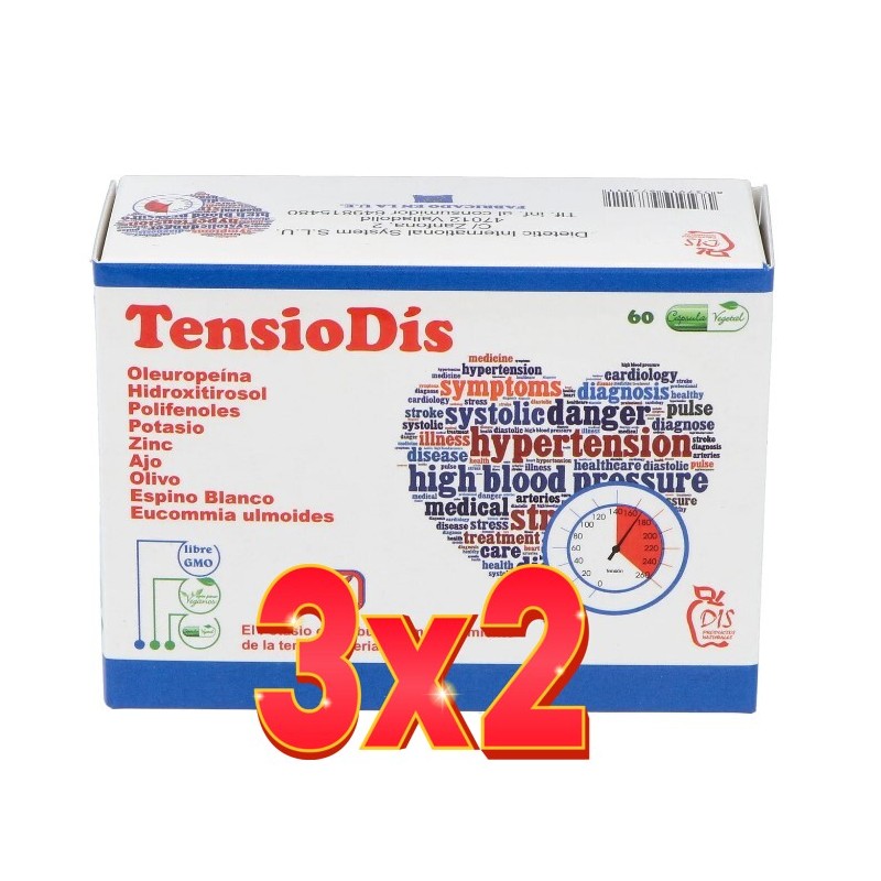 Pack de 3x2 unidades Tensiodís, 60 cáp. Dis